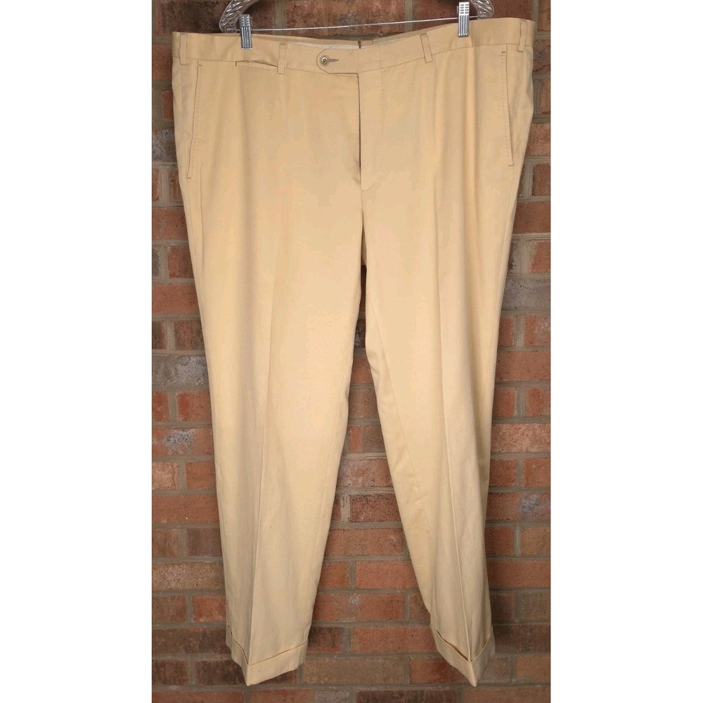 Ermenegildo Zegna Milano Trouser Pants Yellow Khaki Cotton Size 44x31 Italy